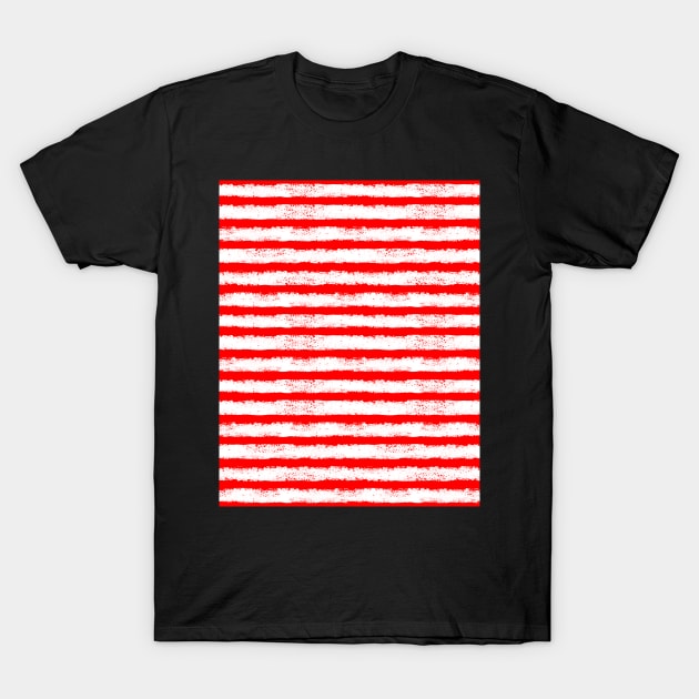 distressed red and white stripes T-Shirt by B0red